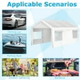 thumbnail image 3 of Tcbosik 10' x 20' Carport, Heavy Duty Car Canopy, Portable Tent with Roll-up Ventilated Windows, Removable Sidewall & Doors for Outdoor, Backyard, Garden, White, 3 of 7