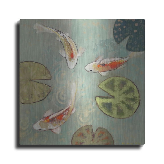 Luxe Metal Art 'Floating Motion II' by Aleah Koury, Metal Wall Art, 12"x12"
