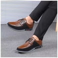 thumbnail image 3 of Zapatos casuales de cuero para hombre, zapatos casuales con cordones, zapatos de moda para hombre que combinan con todo, zapatos de negocios de talla grande 47 48, 3 of 5