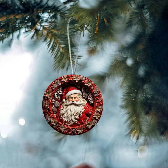 Titcea Christmas Decorations, Santa Claus Vintage Christmas Ornaments, Shatterproof Hanging Xmas Tree Ornaments for Holiday Wedding Party Decoration, Christmas Gifts