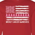 thumbnail image 4 of Inktastic Breast Cancer Awareness Pink Ribbons and Flag Long Sleeve T-Shirt, 4 of 5