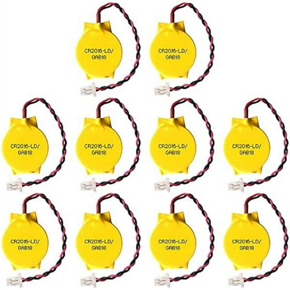 EEMB 10PACK 3V CR2016 CMOS Battery with Wire Leads and SHR Connector Computer Replacement Battery for IBM Lenovo ThinkPad X1 Carbon 2nd 3rd 4th 5th 6th