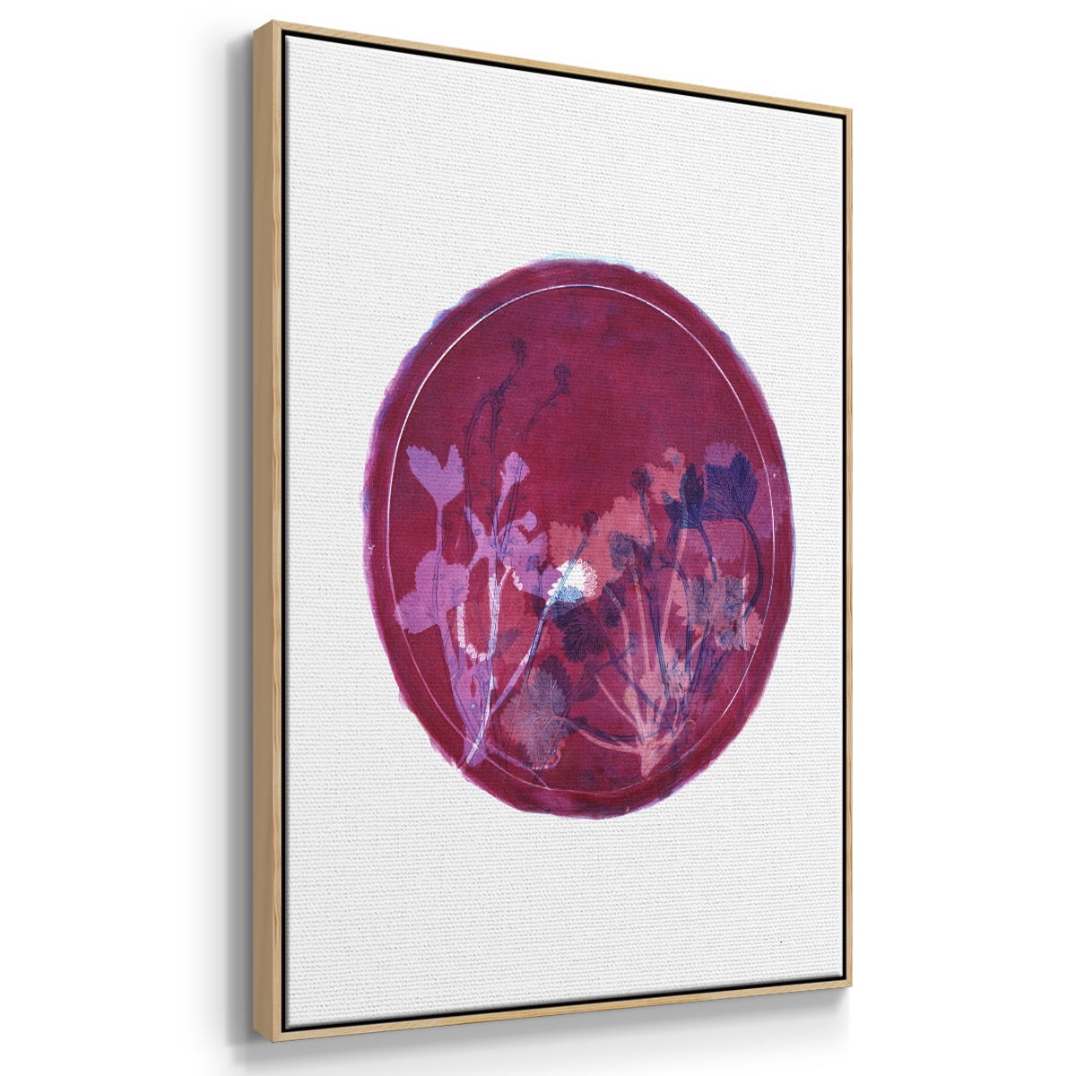 Strawberries and Forg II Framed Premium Gallery Wrapped Canvas - Ready to Hang - 17 x 25 - Natural Wood Floating Frame