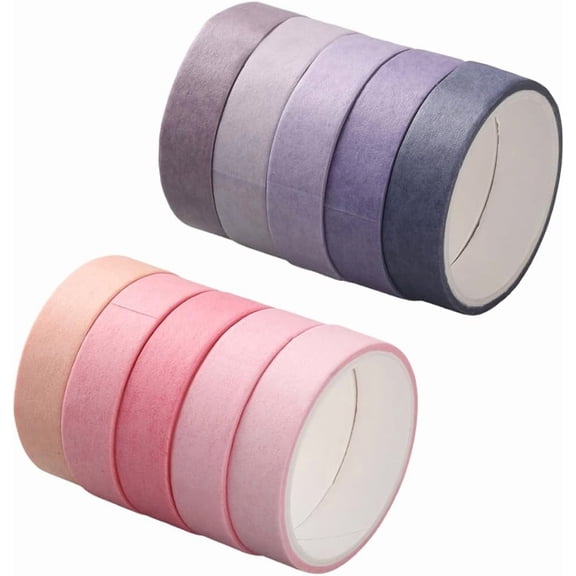 10 Rolls 65 Feet Washi Scrapbook Tape 10mm Wide Decorative Colorful Rainbow Masking Tapes Self Adhesive Paper Craft for Journal Book Planner Card Diary Scrapbooking Labeling Art Crafts Mixed Color