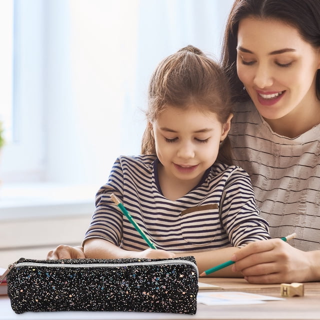 Xihbxyly Estuche con Purpurina, Bolsa de Almacenamiento Portátil Brillante, Organizador Duradero con Cremallera, Neceser Ligero y Multifunción para Maquillaje, Ideal para El Estudio Diario, El Trabaj