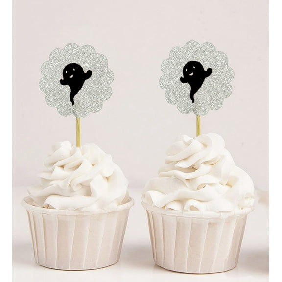 Darling Souvenir, Glitter Halloween Party Cupcake Toppers, Birthday Dessert Decorations - Pack Of 20