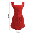thumbnail image 2 of Delantal retro con volantes ajustable y bolsillos, para mujer de talla pequeña a grande, 2 of 5