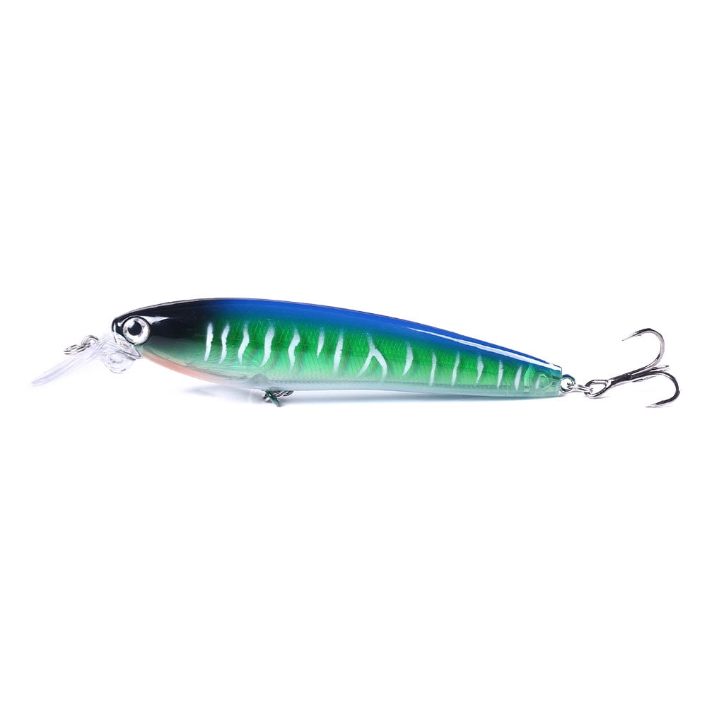 HENGJIA Fishing Lures Large Hard Bait Minnow VIB Lure with Treble Hook Life-Like Swimbait Fishing Bait Popper Crankbait Sinking Lure for Trout Bass Walleye Redfish, 5PCS