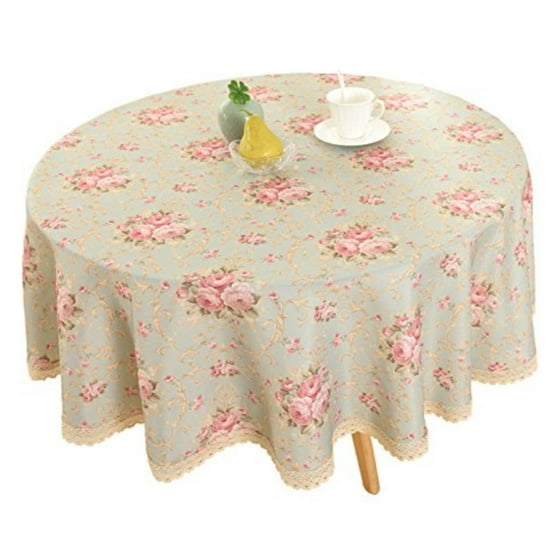 Vintage Flower Decorative 70 Round Linen Tablecloth By Highfly Printed Pattern Washable Table Cloth Dinner Kitchen Home Decor Multi Colors