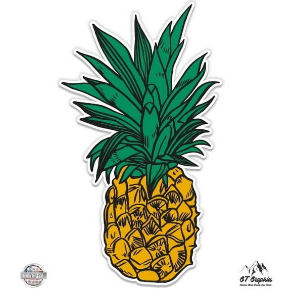 Pineapple - 3" Vinyl Sticker - For Car Laptop I-Pad Phone Helmet Hard Hat - Waterproof Decal