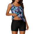 thumbnail image 2 of Trajes de baño para mujer, Trajes de baño para mujer, Traje de baño bikini de tirantes sin espalda de color liso para mujer, Conjunto de bikini con bloques de color y hombros descubiertos, Traje de ba, 2 of 4