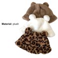 thumbnail image 7 of Bucket Hat Bear Ear Thickened Plush Ball Basin Cap for Outdoor, 7 of 7