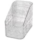 thumbnail image 2 of Organizador de escritorio de plástico transparente de 3 niveles con aberturas inclinadas para brochas de maquillaje y lápices labiales | Caja de almacenamiento con textura ondulada para cosméticos,, 2 of 6