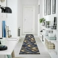 thumbnail image 4 of Yayeee Runner Rug for Bedroom 2'x6' Machine Washable Hallway Non Slip Mat, Blue Peacock Feathers Pattern, 4 of 8