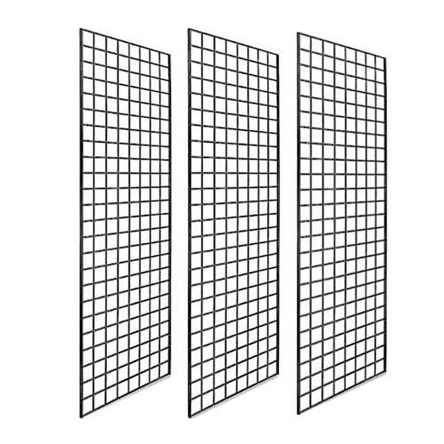 Only Hangers Grid Panel for Retail Display – Perfect Metal Grid for Any Retail Display, 2’x 5’, 3 Grids Per Carton (Black)