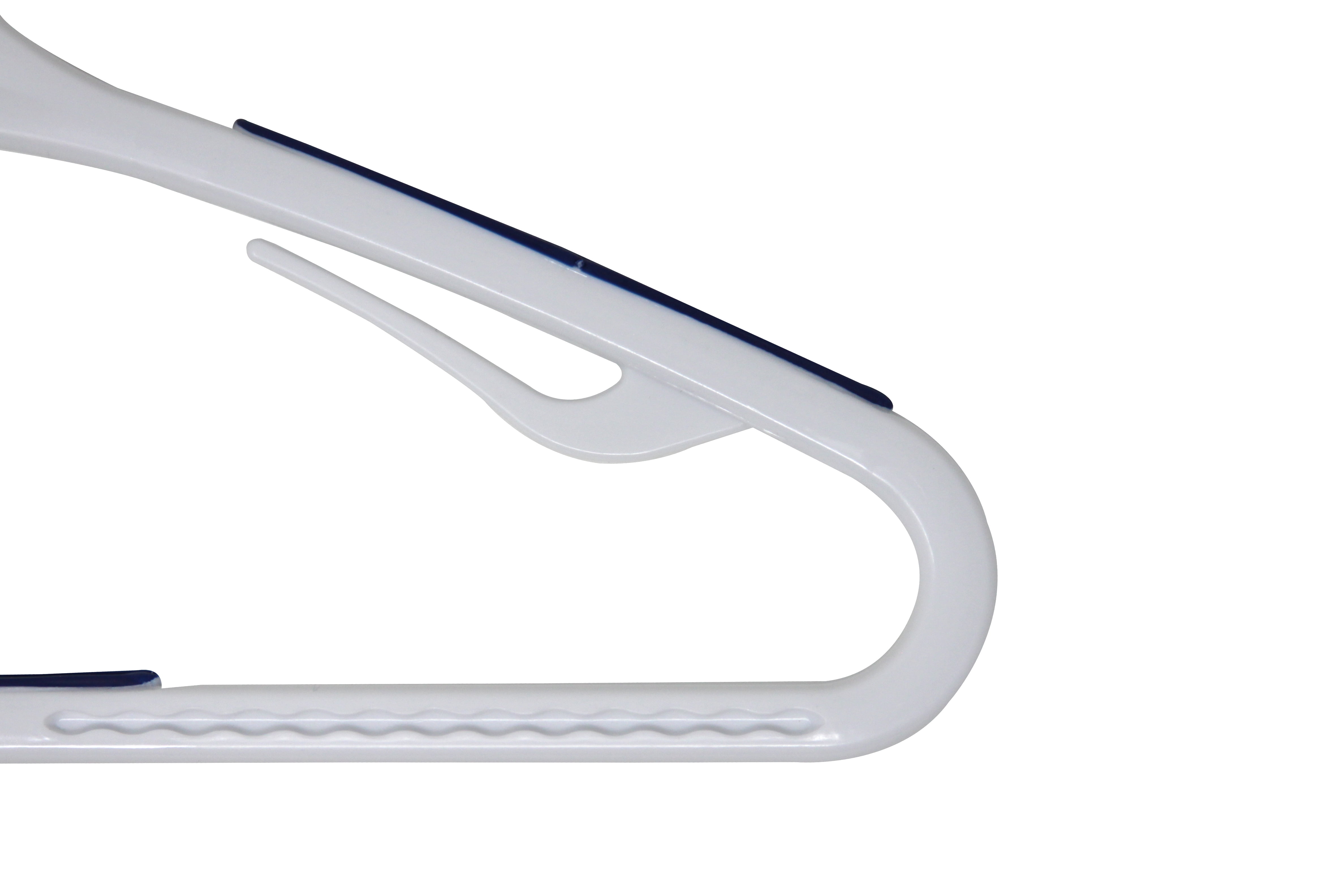 Mainstays Non-Slip Plastic Swivel Neck Clothing Hangers, 5 Count, White & Blue, Adult