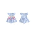 thumbnail image 2 of BemeyourBBs Newborn Baby Girls Easter Outfits Easter Bunny Romper Dress Rabbit Embroidered Plaid Bows Smocked Flying Sleeve Newborn Bodysuit Spring Summer Clothes, 2 of 9