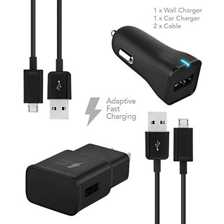 Samsung Galaxy S7 Edge Fast Charger Combo Kit Wall Car Samsung Galaxy S7 Edge Fast Charger Combo Kit Wall Car 2 Cable True Digital Adaptive Charging Uses Dual Voltages For Up To 50