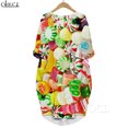 thumbnail image 3 of CLOOCL Harajuku Vestido de manga larga con deliciosos gráficos de piruletas Impreso en 3D Suave y cómodo Vestido de bolsillo Vestido tipo bata Dropshipping, 3 of 5