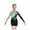 Turquoise&Black, variant on Aislor Kids Girls Sparkly Rhinestones Mesh Long Sleeve Gymnastic Leotard Dance Bodysuit Top with Shorts Hot Pink&Black 10