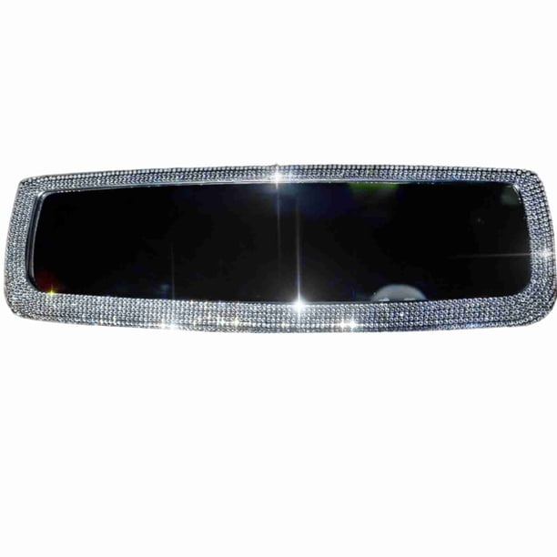 Espejo retrovisor para coche con cristales brillantes y diamantes de imitación. Accesorios interiores para coche.