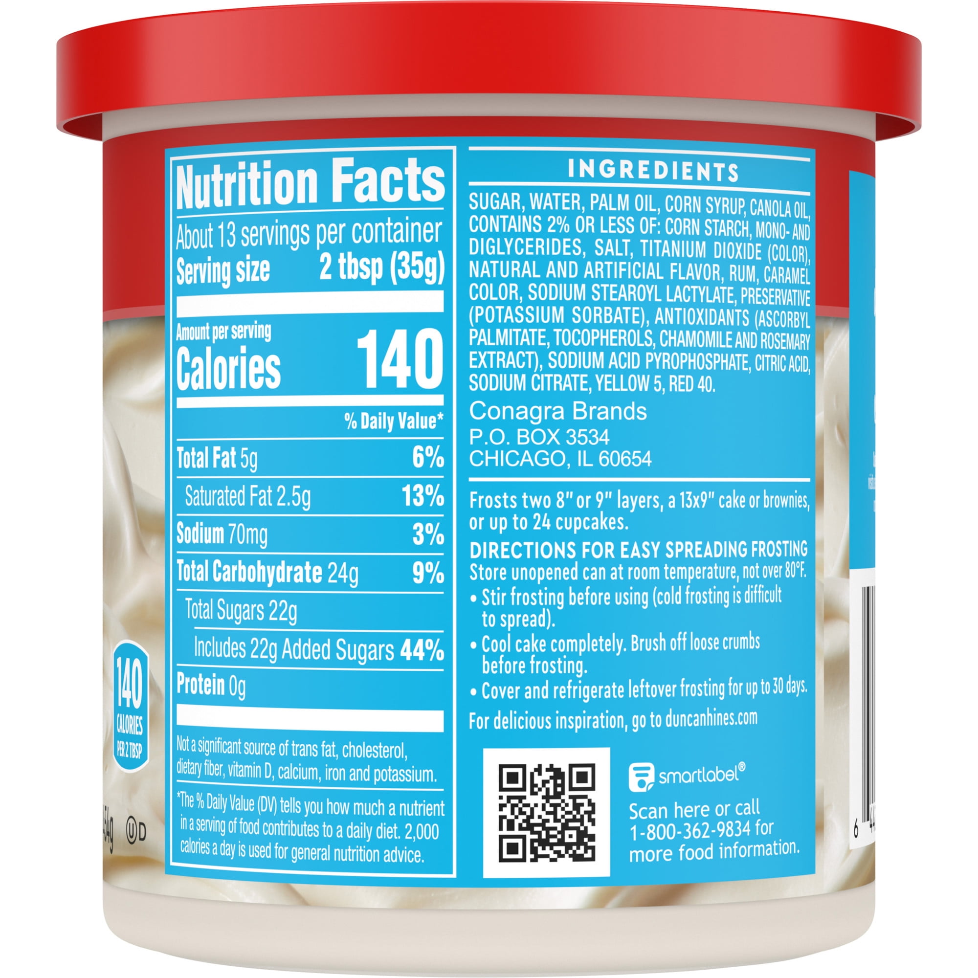 (8 pack) Duncan Hines Creamy Vanilla Flavored Frosting, Thanksgiving Cookie Decorating, 16 oz.