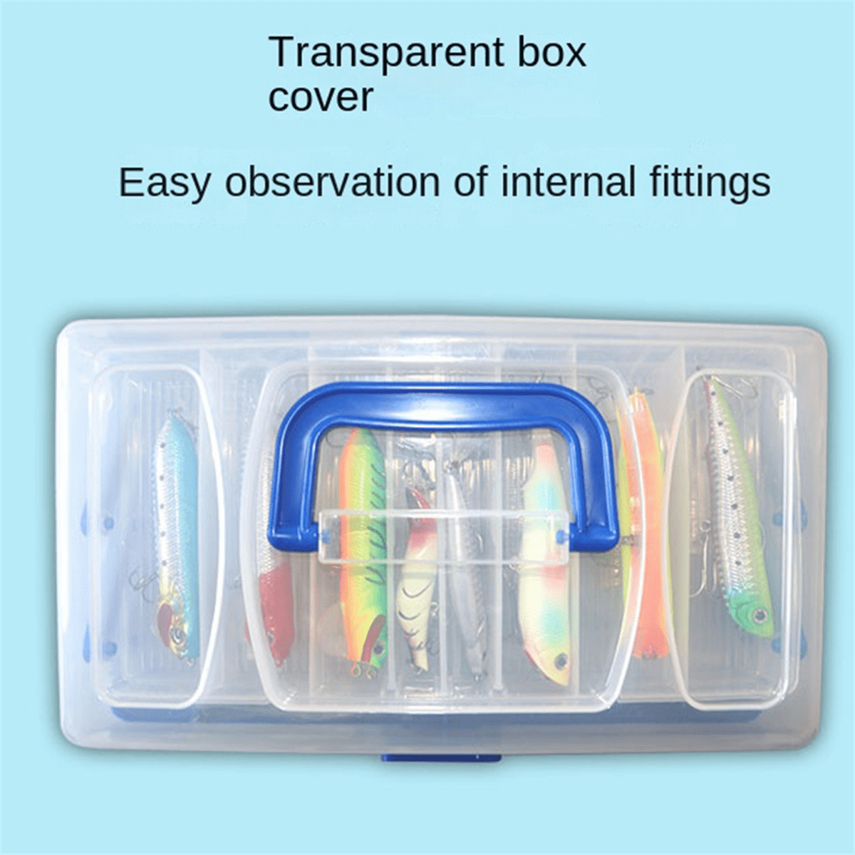 Fishing Storage Box Hook Tackle Tool Container with Handle Waterproof Equipment Box