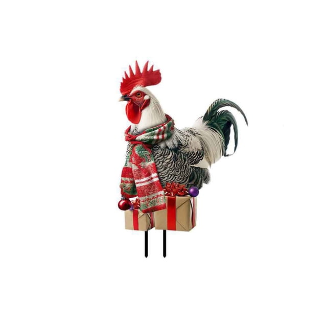 TIELUTT 1pc Christmas Chicken Garden Insert Art Decoration Christmas Chicken Garden Graduation Signing Book Blank Yard Signs with 36 by 24 Heel for Men Rabbit Cardboard Playhouse Solar Ground Lights