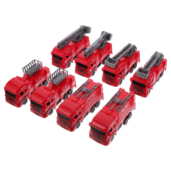 8Pcs Pull-Back Fire Truck Toys Children Vehicle Toy Lovely Fire Truck Models