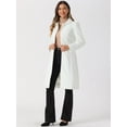 thumbnail image 4 of DARING DIVA Women's Peter Pan Collar Single Breasted Long Pea Coat Cream White XS, 4 of 6