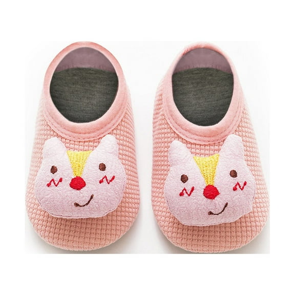 MHZLDYZ Newborn Shoes for Girls Baby Cotton Sandals Light Soft Sole Toddler Sandals Unisex With Cartoon Decoration for Children Learning To Walk Newborn Cowboy Boots Baby Sock Shoes (Pink,S)