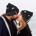 thumbnail image 5 of Hirioo Star Gazing Cat Illustration for Men's Knit Cuffed Beanie for Outdoor Activities Unisex, 5 of 6
