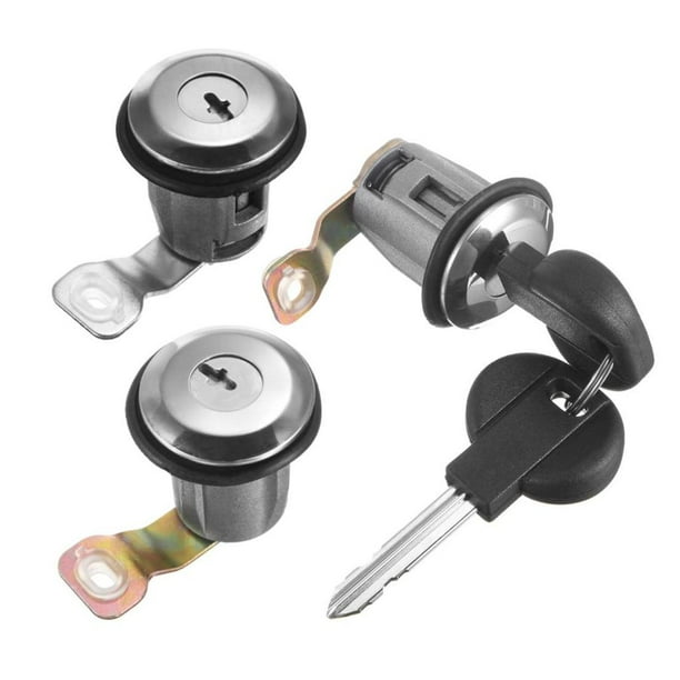 funtasica 3 Pieces Ignition Lock Cylinder Assembly With 2 Keys For