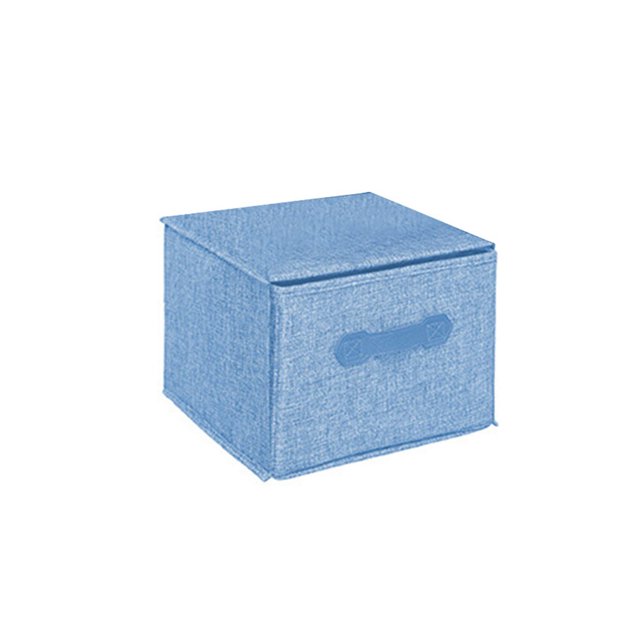 fastboy Cotton Linen Hanging Closet Multi Layers Pockets Clothes Organizer Bag Folding Shelves Dual Hooks Wardrobe Sorting Rack Blue Drawer