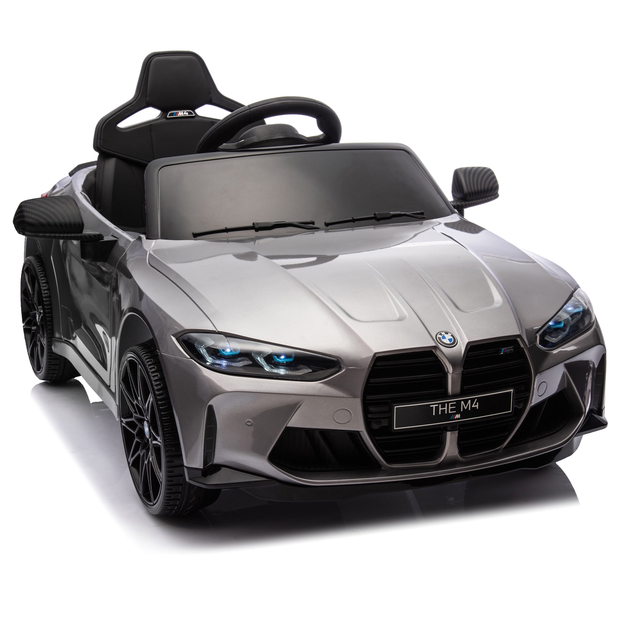12V Kids Ride on Toy Car Authorized by BMW M4, Kids Electric Car W/Parents Remote Control , Silver