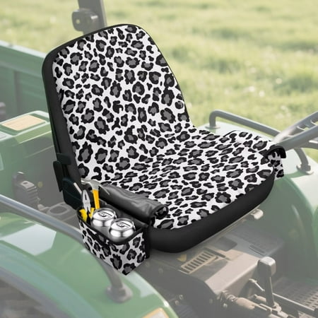 Uorisanigo Riding Lawn Mower Seat Cover Strech Gray Cheetah Leopard Print Tractor Seat Cover Compatible with John Deere/Craftsman/Cub Cadet/Kubota Universal Lawn Mower Cushion Covers