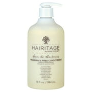 Hairitage Fragrance Free Detangling Hair Conditioner with Vitamin E, Sulfate Free, 13 oz, pump dispenser