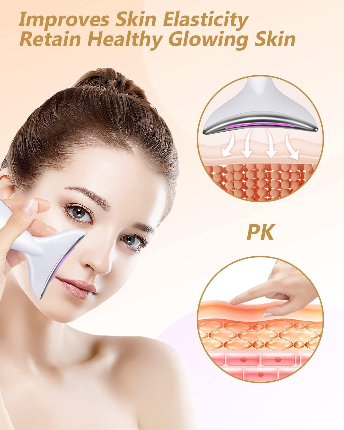 Face Massager for Face Neck Red Light Therapy Device 45℃ Heated Firming Wrinkle Removal Facial Massager 3 in 1