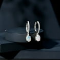 thumbnail image 6 of Rosec Jewels Oval Ethiopian Opal Drop Earrings with Moissanite for Women (6X8 mm, AAA Grade), 10K White Gold, 6 of 9