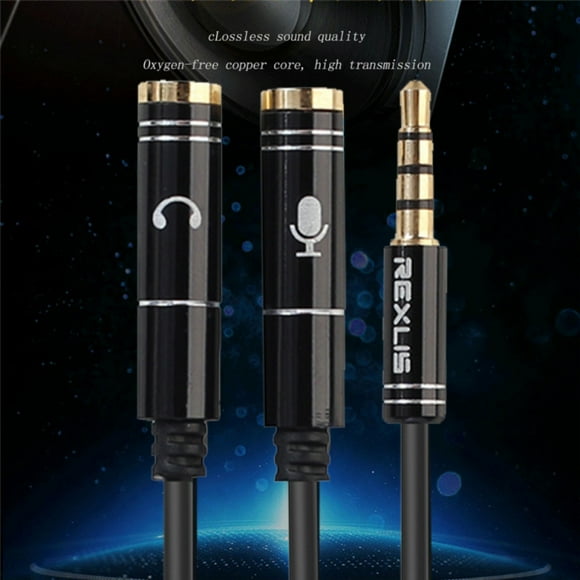 Headset Adapter, 3.5mm Jack Headphone Splitter CTIA Headphone Adapter Mic and Audio Cable with Separate Microphone and Headphone Connector
