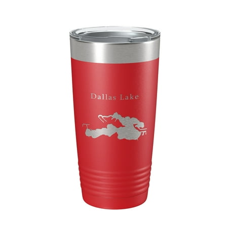 

Dallas Lake Map Tumbler Travel Mug Insulated Laser Engraved Coffee Cup Indiana 20 oz Red