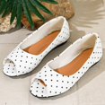 thumbnail image 6 of Gpaecead Women's Polka Dot Flats Peep Toe Vintage Slip On Cushioned Insole Non Slip Shoes For Commute And Casual, C-White, 6 of 8