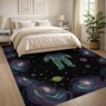 thumbnail image 3 of ODIKA 8'x10' Washable Area Rug Non-Shedding, Easy Care, Astronaut Galaxy Star Design With Cosmic Nebula Border Space Flowing Dynamic for King Size Bedroom Under Bed, Master Suite, 3 of 7