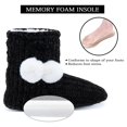 thumbnail image 3 of LORDFON Women's Chenille knitted House Slippers with Cute Pom Poms,Cozy Winter Warm Plush Lining Womens Boot Slippers Memory Foam Indoor Shoes, 3 of 7