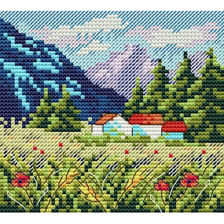 UPC: 4627167306002 | Mountain Landscape SM-614 Cross-Stitch Kit by MP Studia