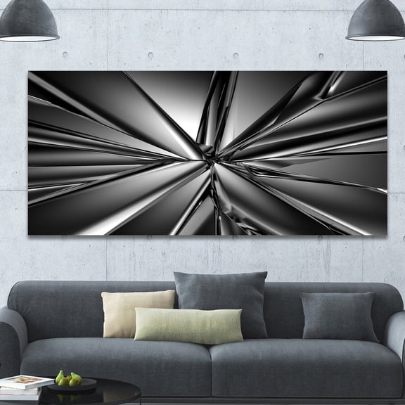 DESIGN ART Designart "Futuristic Crystal Background'Extra Large Abstract Canvas Art Print 32 in. wide x 16 in. high