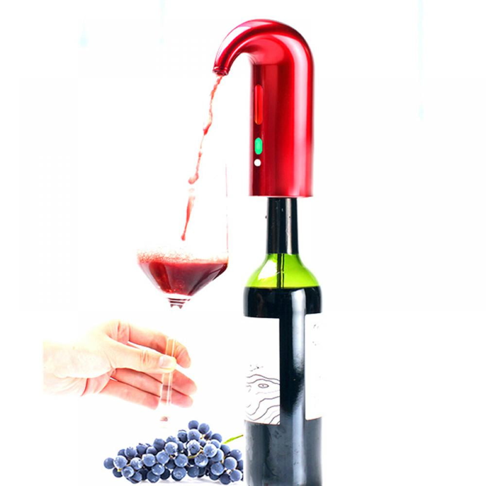 HyiledflyU MT0001R Red Bestobal Electric Wine Decanter Pourer Instant Aerator Dispenser Pump One-Touch Automatic USB Rechargeable for Red and White Wine Rechargeable 