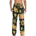 thumbnail image 7 of Men's Pajama Pants with Pockets Sleepwear Lounge Pants Stretch Casual Thanksgiving Pumpkins and Sunflowers, 7 of 7