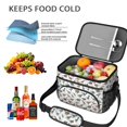 thumbnail image 5 of Dinosaur and Text White Pattern Insulated Lunch Box for Women Men, Medium Leakproof Cooler Bag with Adjustable Strap, 10"x6.7"x8", 5 of 6