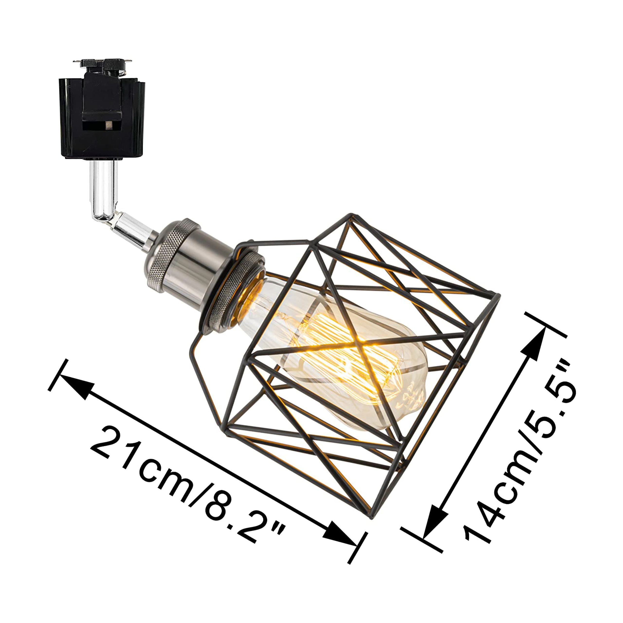 KAYYELAMP Modern Design Adjusted Angle H-Type Track Head Lighting E26 Pearl Black Base Black Hollow Shade Set Two Track Light for Kitchen Gallery Mirror Front Office(No Bulb, Track)